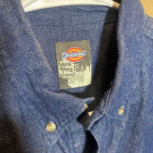 Dickies Denim BSIDE Collab SIGNED Astronaut Graphic Long Sleeved Shirt Men's S - Picture 3 of 9